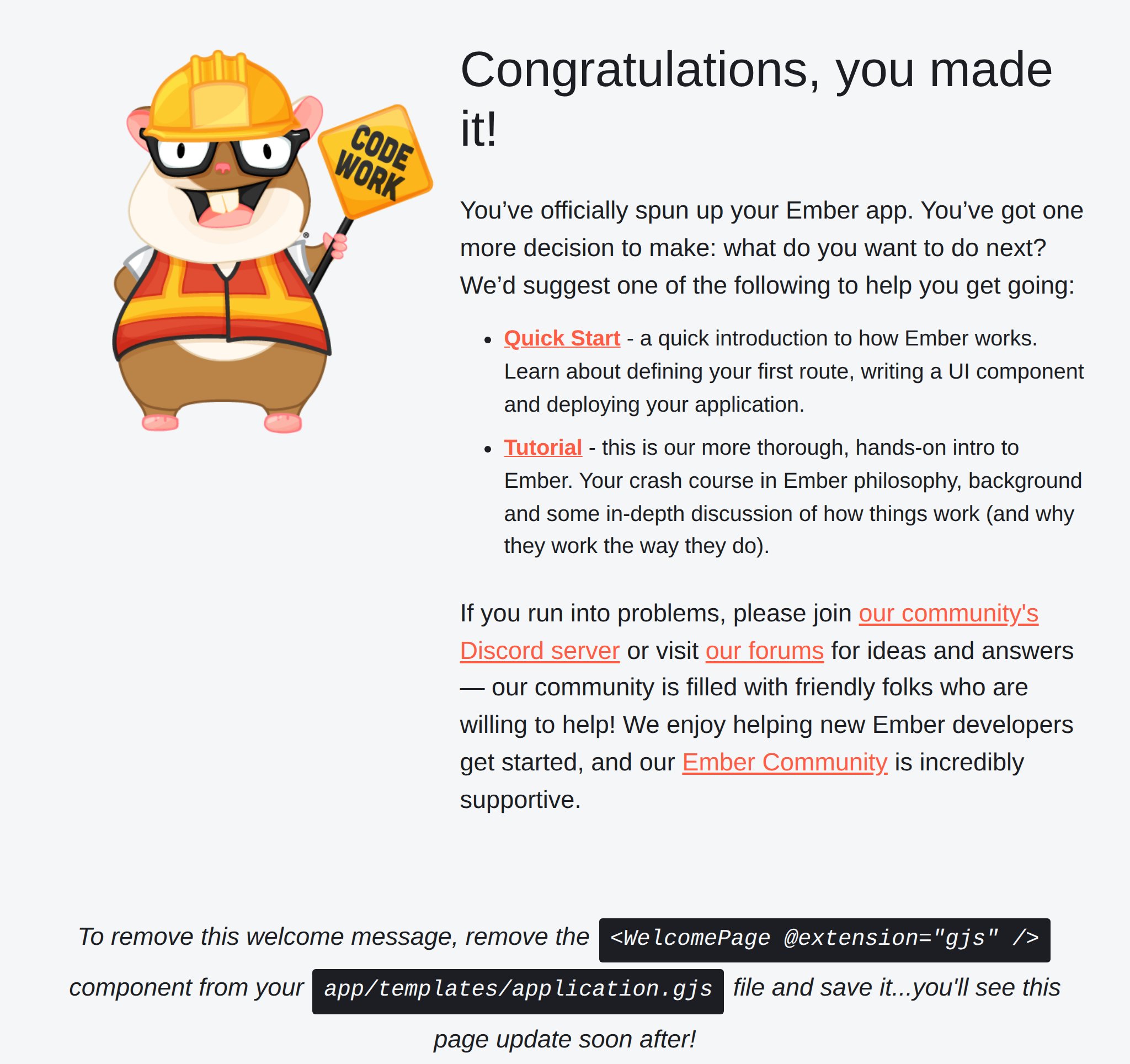 Welcome to Ember!